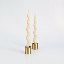 Load image into Gallery viewer, Brass Column & Tapered Candle Holder