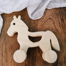 Load image into Gallery viewer, Wooden Push-A-Long Horse