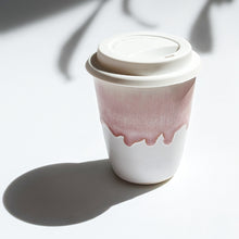 Load image into Gallery viewer, Ceramic Travel Cup Pink & White