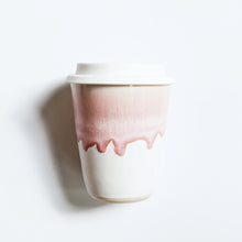 Load image into Gallery viewer, Ceramic Travel Cup Pink & White