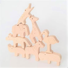 Load image into Gallery viewer, Safari Animal Wooden Stacking Set