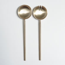 Load image into Gallery viewer, Brass Salad Servers