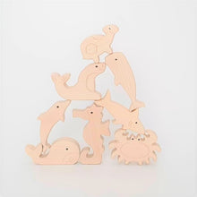 Load image into Gallery viewer, Sea Animal Wooden Stacking Set