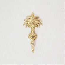 Load image into Gallery viewer, Brass Palm Tree Wall Hook / Small