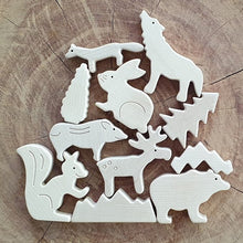 Load image into Gallery viewer, Forest Animal Wooden Stacking Set