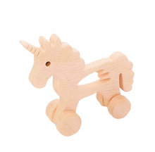 Load image into Gallery viewer, Wooden Push-A-Long Unicorn