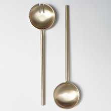 Load image into Gallery viewer, Brass Salad Servers