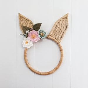 Rattan Bunny Wall Hanging / Easter Wreath