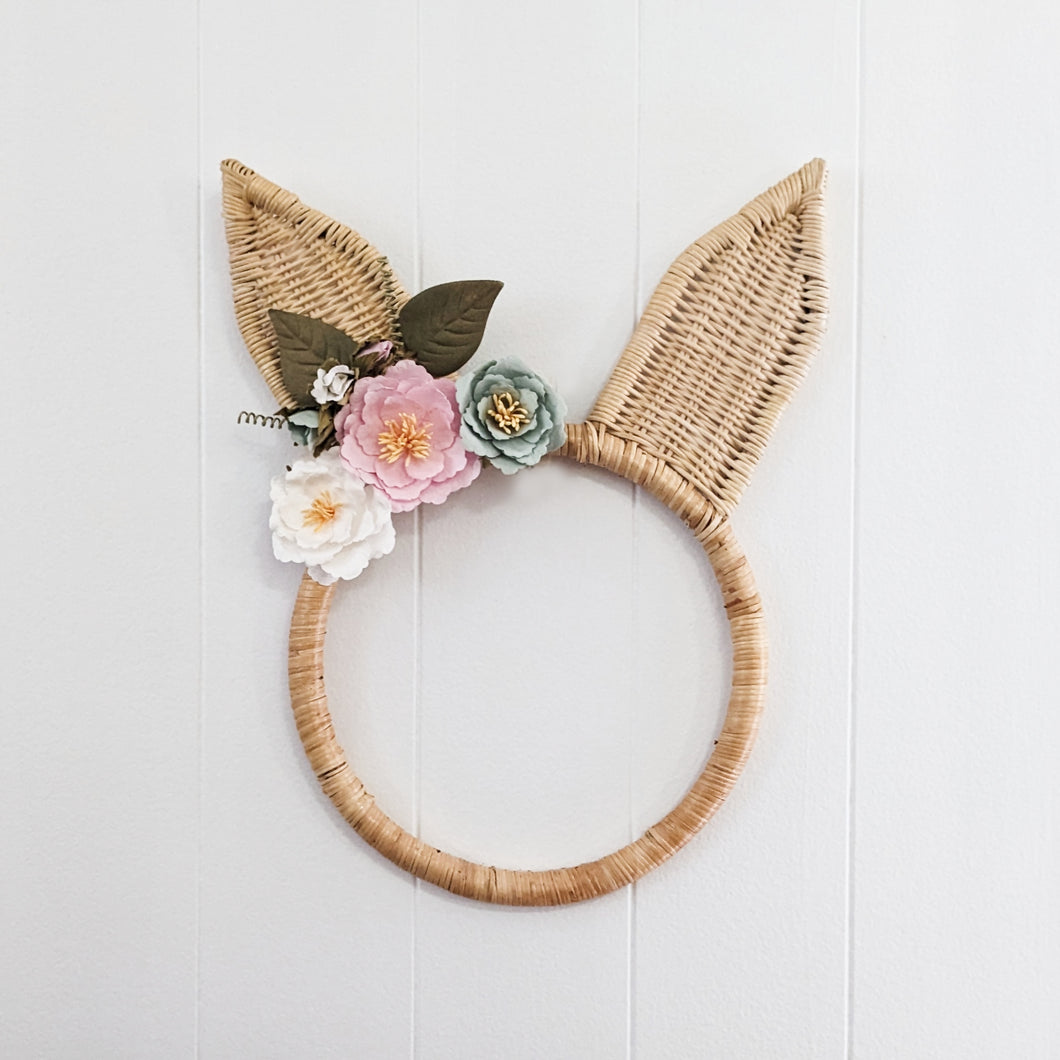 Rattan Bunny Wall Hanging / Easter Wreath