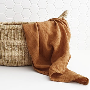 Cotton Muslin Swaddle - Cinnamon