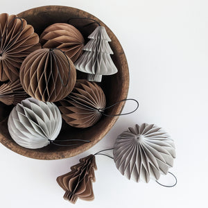 Paper Sphere Decoration - Espresso