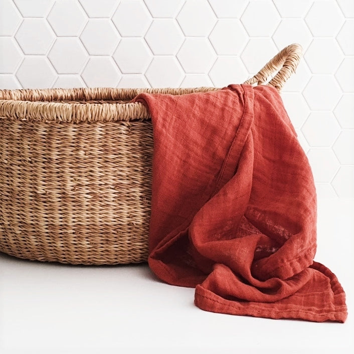 Cotton Muslin Swaddle - Paprika