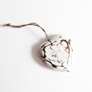 White Wash Wooden Heart Decoration - Coastal